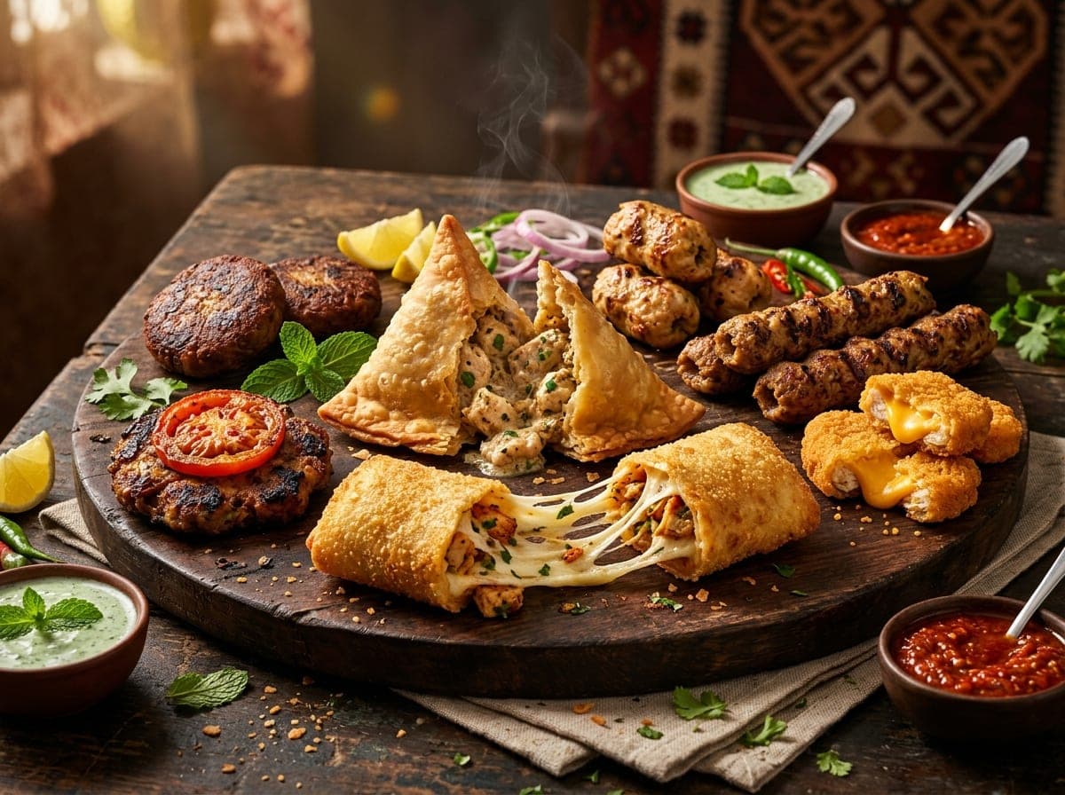 Fresh Samosas, Rolls & Kababs